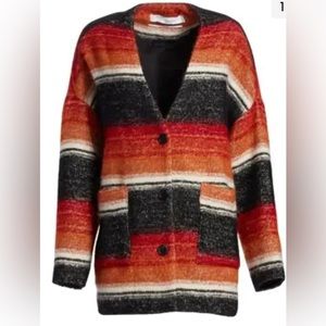 IRO Paris Passion Shacket Jacket Striped Cotton/Mohair/Alpaca/Wool Sz XS (EU 32)
